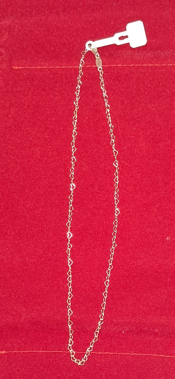 Corrente em prata 925 tamanho de 40 cm elos de coração Mod 2