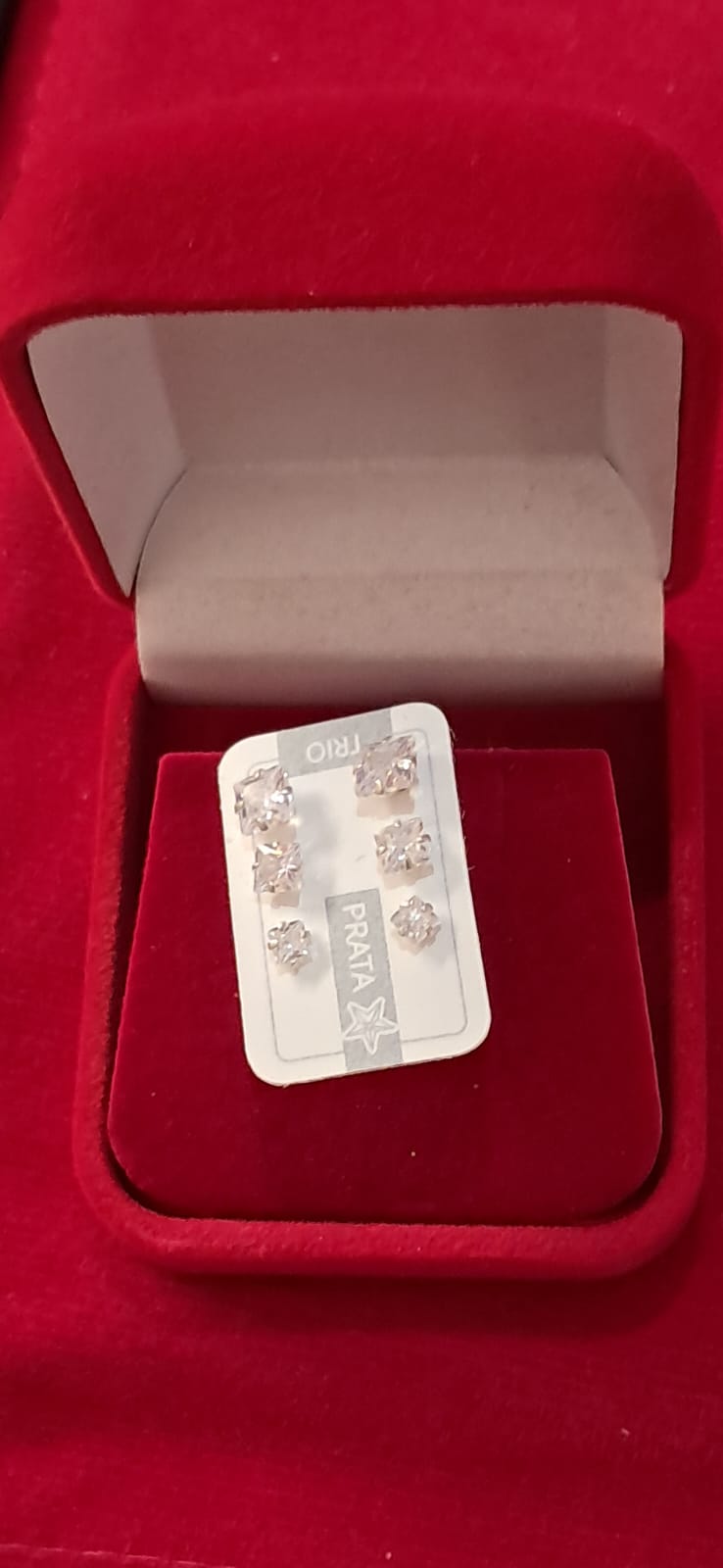 Trio de brincos em prata 925