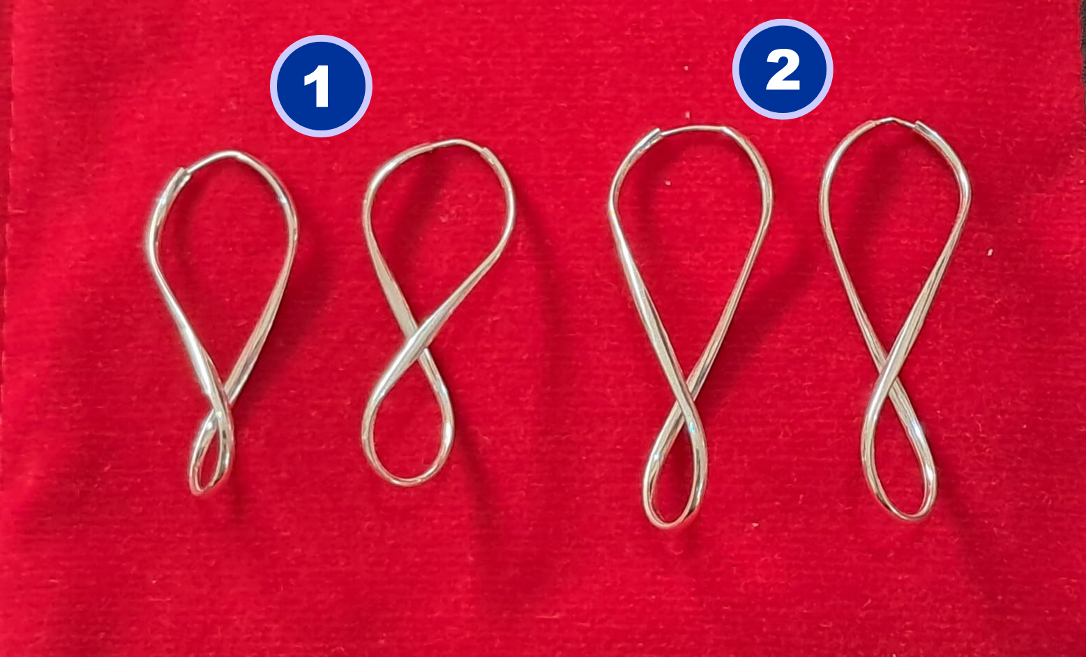 Brincos em prata 925 infinito com 2 tamanhos