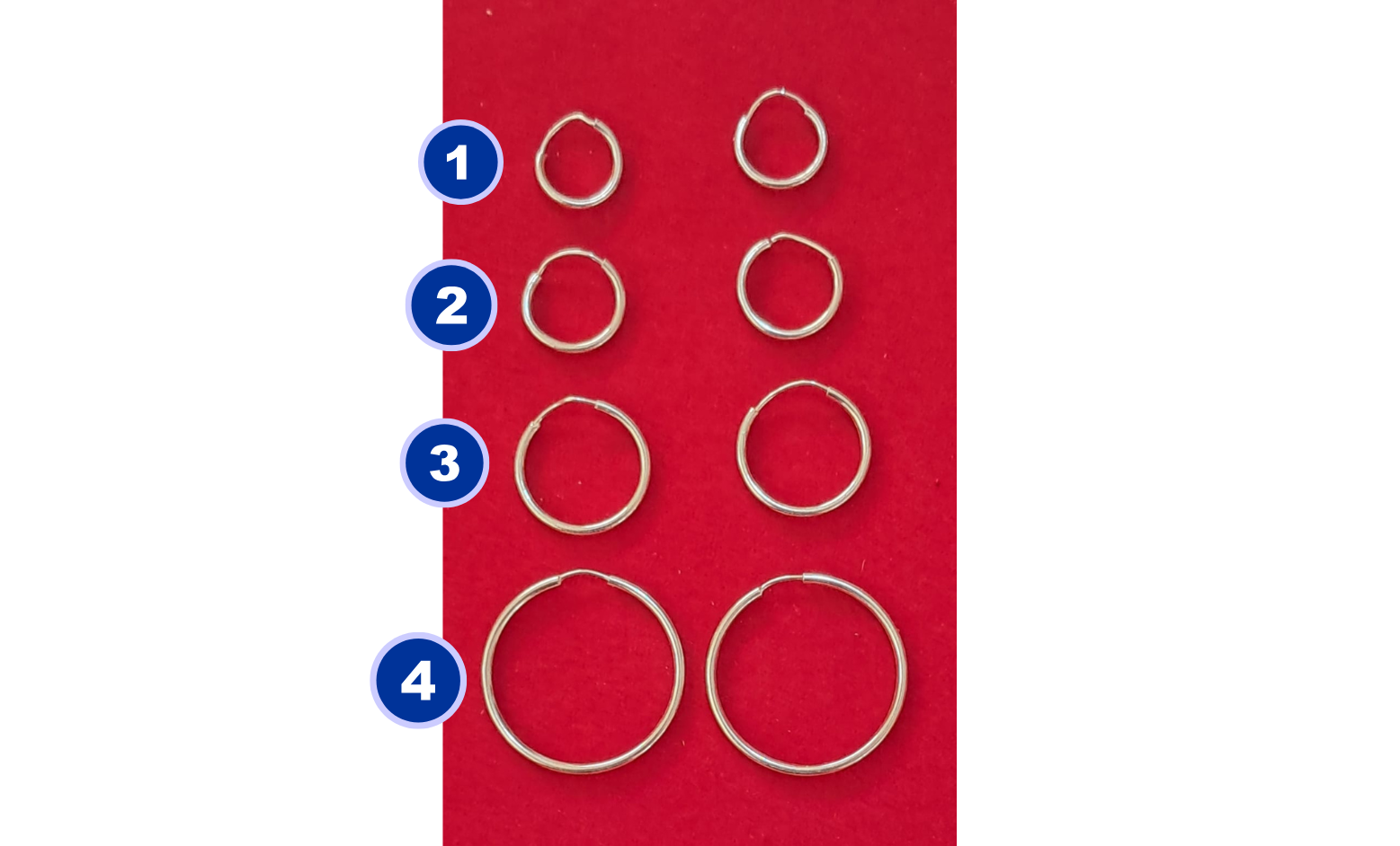 Brincos de argola em prata 925 com 4 tamanhos (Escolha o seu tamanho)