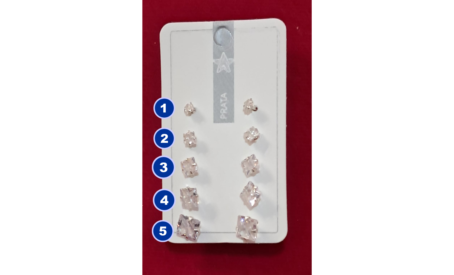 Brincos em prata 925 com 5 tamanhos (Escolha o seu tamanho)