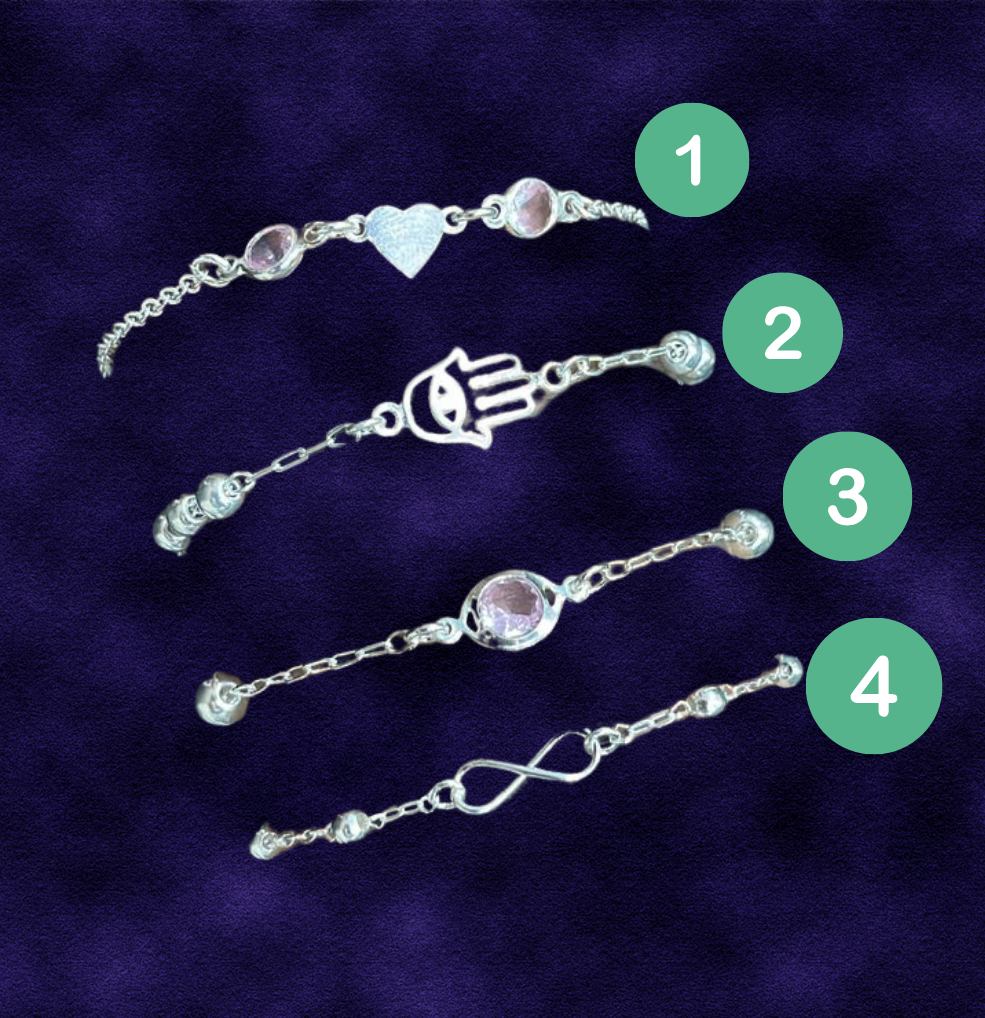 Pulseiras em prata 925 4 modelos escolha o seu