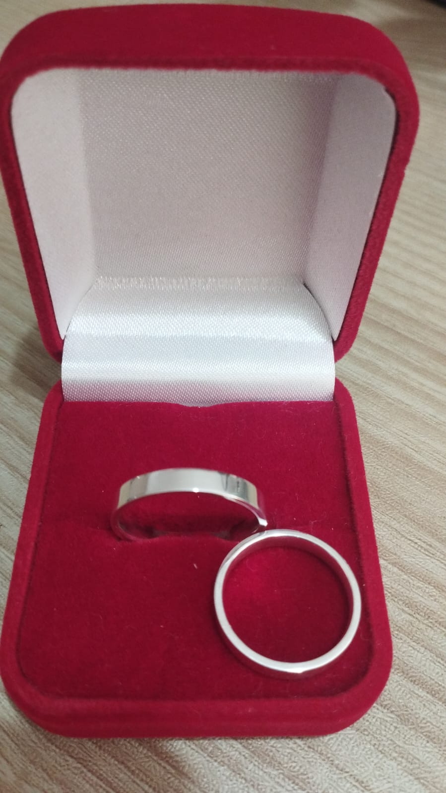 Par de aliança quadrada prata 925